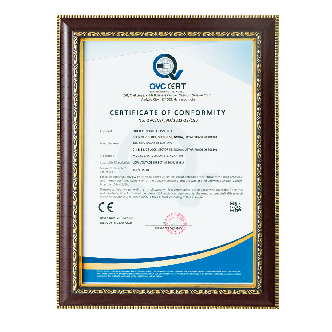 CE Certificate of Conformity – European LVD Directive