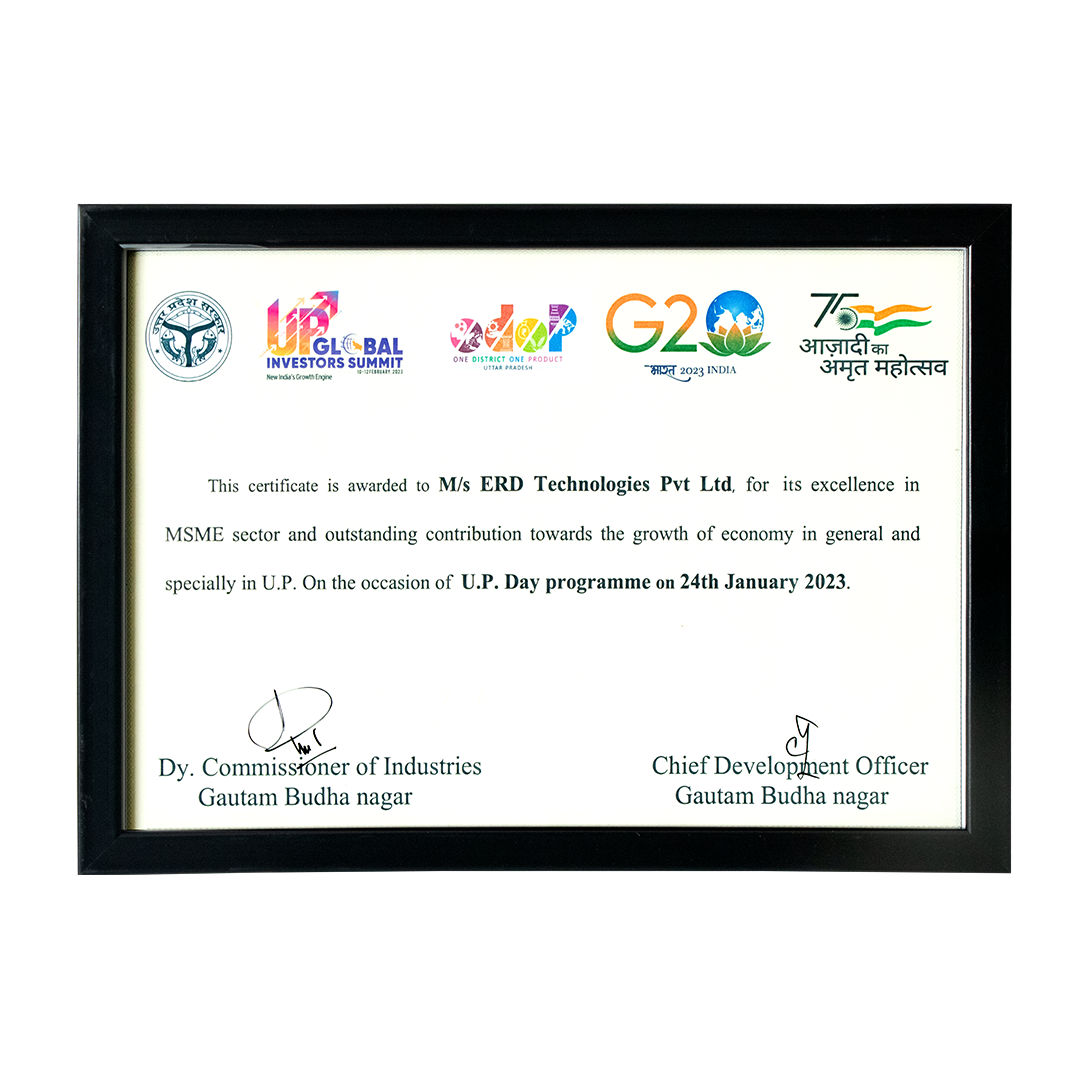 MSME Award – Excellence in MSME Sector and Outstanding Contribution